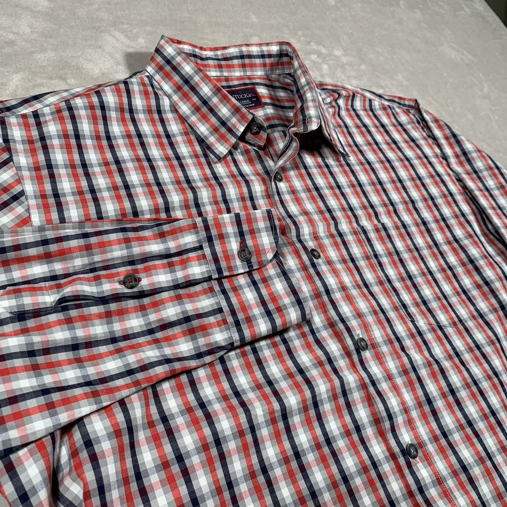 UNTUCKit Shirt XL Multicolor Check Long Sleeve Button Up Casual Work Cotton